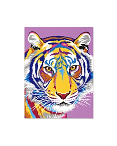 Voorbedrukt canvas/stramien kleurrijke tijger om te borduren van Margot