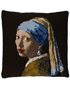 Pako borduurkussenpakket meisje met de parel 160.804 voorbedrukt