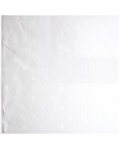 Rico Design tafelkleed zonder patroon 90x90cm blanc met stippen met aida  rand NR 16221.70.21