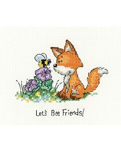 Heritage Crafts borduurpakket vosje met vlinder 1700A telpatroon