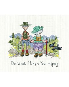 Heritage Crafts borduurpakket doe wat jou gelukkig maakt 1792A telpatroon