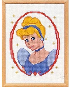 Vervaco borduurpakket Assepoester op aida om te borduren 