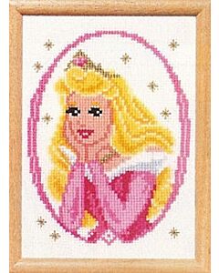 Vervaco borduurpakket doornroosje op aida om te borduren  