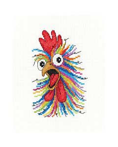 Heritage Crafts borduurpakket gekleurde haan 1935A telpatroon