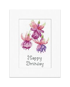 Heritage Crafts borduurpakket wenskaart fuchsia 1959A telpatroon incl. passe-partoutkaart en envelop