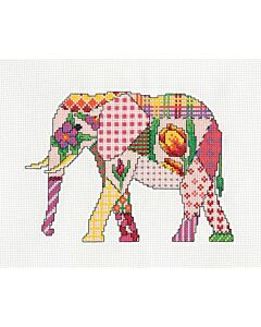 Heritage Crafts borduurpakket patchwork hond 1966A telpatroon