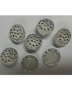 Transparanten knopen met steentjes in diverse maten