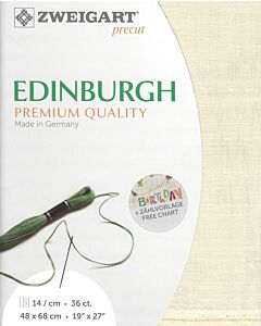 Linnen borduurstof Edinburgh 35counts kl 222  creme afm. 48x68cm Zweigart