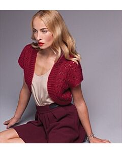 Bolero van laine mohaur soie van Phildar op breinaald 3.5 en 5 met gratis patroon.