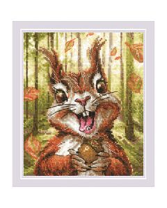 Riolis borduurpakket gekke eekhoorn 2302 telpatroon