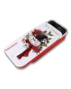 Letistitch sneeuwpop metalen naaldendoosje incl. magneet