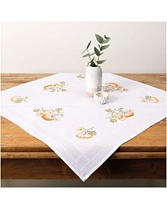 Borduurpakket tafelkleedje  pompoenen voorbedrukt platsteek van Rico 25903.00.62