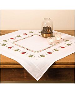 Borduurpakket kerstkleedje kerstbomen voorbedrukt kruissteek van Rico 25903.00.68