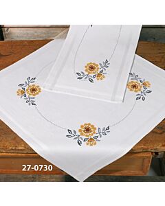 Permin borduurpakket tafelkleed 'bloemen' 27-0730 voorbedrukt