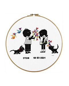 Borduurpakket geboortetegel Jip en Janneke van Pako 270.018