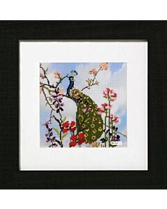 Pako borduurpakket pauw met bloemen 280.030 voorbedrukt