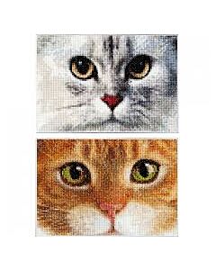 2 Borduurpakketten poezen tiger en kitty van Thea Gouverneur 540