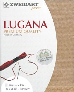 Lugana borduurstof 25count/10 draadjes per cm kl.3009 beige marmer 48x68cm