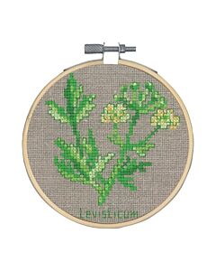 Borduurpakket Lavas kruidenplant om te borduren incl borduurring Permin 13-0352