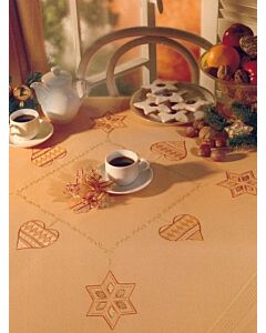 Borduurpakket voorbedrukt Kerstkleedje kerststerren harte