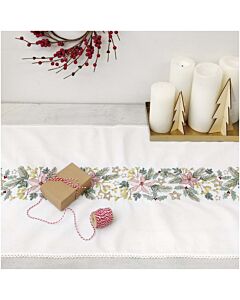 Borduurpakket voorbedrukte loper kerstgroen  van Rico 31254.52.18