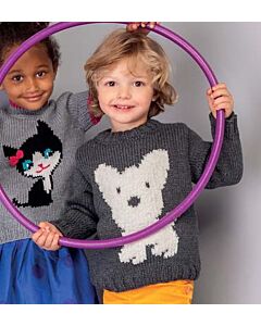 .Kindertrui met een witte hond van Phildar