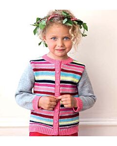 Gestreept meiden vest  van Phildar breipakket