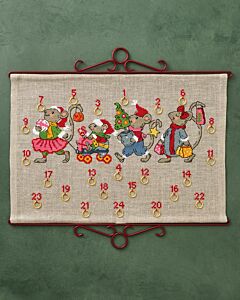 Permin borduurpakket adventskalender muizenparade 34-5266 telpatroon
