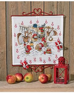 Borduurpakket adventkalander kerststal Permin 34-0218