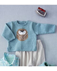 Phildar baby trui met uil om te breien