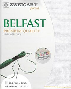 Zweigart borduurstof Belfast 32counts/12,6 draden kleur 1079 beige marmer 48x68cm groot