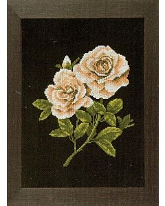 Lanarte borduurpakket rozen op zwarte aida 38011