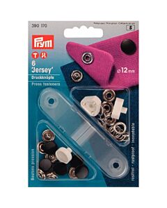 Prym Jersey vernietbare drukknopen - zwart 12mm