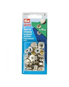 Prym vernietbare navullingen drukknopen sport & camping, zilver 15mm 10 stuks