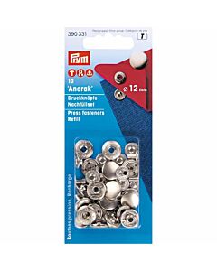 Prym vernietbare drukknopen Anorak navullingen  - 12mm zilver 10 stuks 