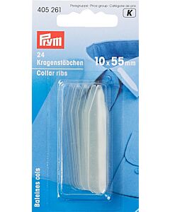 Prym-kraagbaleinen dienen voor het stabiliseren van blouse- en blousekragen.  