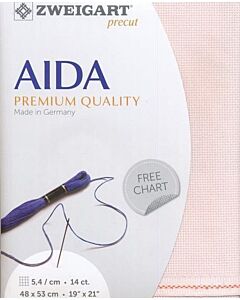 Borduurstof aida 14ct/5.4 kruisje van Zweigart kl. rose 4110