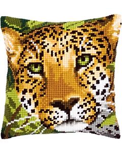 Borduurpakket luipaard kruissteekkussen Vervaco voorbedrukt pn-0144823