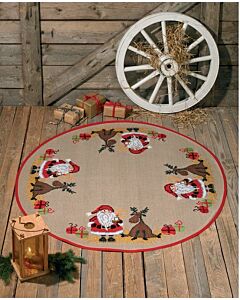 Borduurpakket kerstkleed kerstman met eland Permin 45-0210