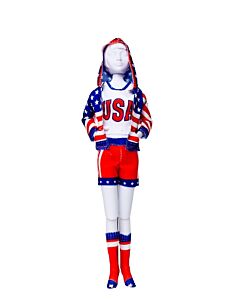 DressYourDoll Zelf Barbiekleren naaien Sporty Stars 'n Stripes