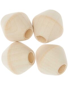 8 Macramé kralen van hout  20x24 mm van Rico design 500217