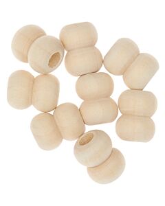 24 Macramé kralen van hout in regenboog kleuren, 17x22 mm van Rico design 500231