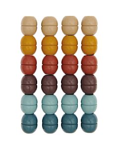 24 stuks Macramé kralen van hout in roze tinten met een Ø25mm.
Gat is 10 mm..