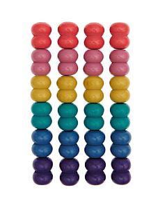 24 Macramé kralen van hout in regenboog kleuren, 17x22 mm van Rico design 500231