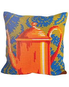 Borduurpakket voorbedrukt kruissteekkussen pot a the cuivre Collection d'Art 5013