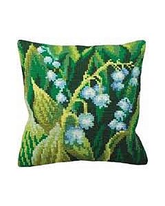  Voorbedrukt kruissteek kussen  Muguet Gauche als borduurpakket