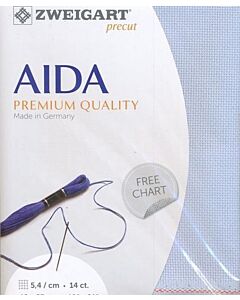 Borduurstof aida 14ct/5.4 kruisje van Zweigart kl.5130 blauw afm. 48x53cm