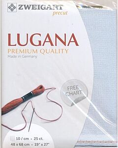 Borduurstof Lugana 25ct/10 draadjes per cm van Zweigart licht blauw  513 afm 48x68cm