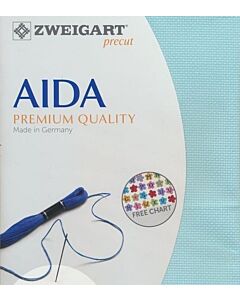 Borduurstof aida 14ct/5.4 kruisje van Zweigart kl.5146 blauw afm. 48x53cm