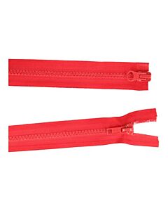 Dubbel deelbare rits 80cm kl.519 rood met bloktand
